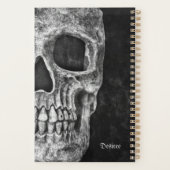 Gothic Half Skull Cool Schwarz-Weiß-Grunge Planer (Rückseite)