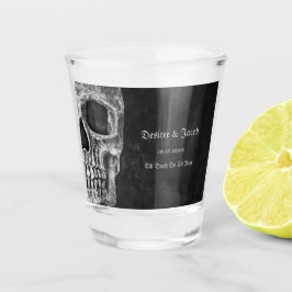 Gothic Half Skull Cool Schwarz-Weiß-Grunge Schnapsglas