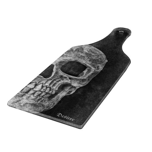 Gothic Half Skull Cool Schwarz-Weiß-Grunge Schneidebrett (Ecke)