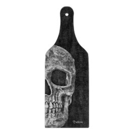 Gothic Half Skull Cool Schwarz-Weiß-Grunge Schneidebrett