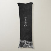 Gothic Half Skull Cool Schwarz-Weiß-Grunge Seitenschläferkissen (Vorderseite Vertikal)