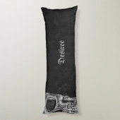 Gothic Half Skull Cool Schwarz-Weiß-Grunge Seitenschläferkissen (Rückseite (Vertikal))