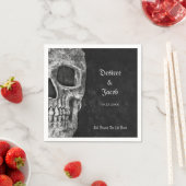 Gothic Half Skull Cool Schwarz-Weiß-Grunge Serviette (Beispiel)