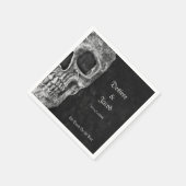 Gothic Half Skull Cool Schwarz-Weiß-Grunge Serviette (Ecke)