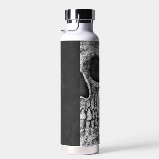 Gothic Half Skull Cool Schwarz-Weiß-Grunge Trinkflasche (Rechts)