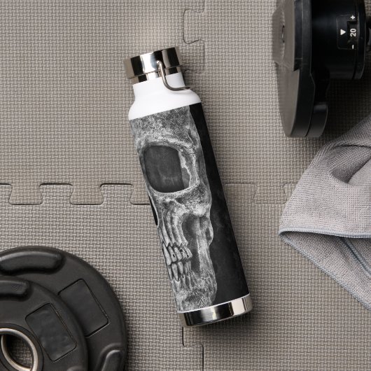 Gothic Half Skull Cool Schwarz-Weiß-Grunge Trinkflasche (Fitnessstudio (gedreht))