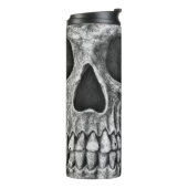 Gothic Half Skull Cool Schwarz-Weiß-Textur Thermosbecher (Nach links gedreht)