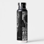 Gothic Half Skull Cool Schwarz-Weiß-Textur Trinkflasche (Links)