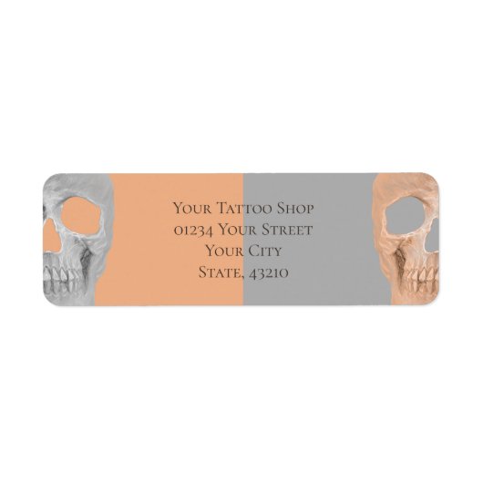 Gothic Half Skull Face Tan Gray Tattoo Shop (Vorne)