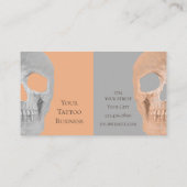 Gothic Half Skull Face Tan Gray Tattoo Shop Visitenkarte (Rückseite)