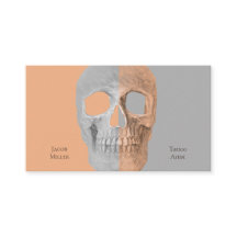 Gothic Half Skull Face Tan Gray Tattoo Shop