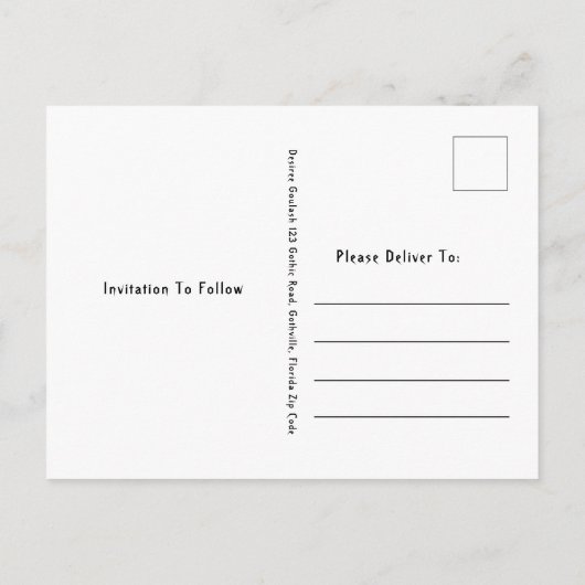 Gothic Half Skull Hallowedding Save the Date Ankündigungspostkarte (Rückseite)