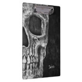 Gothic Half Skull Kopf Cool Schwarz-Weiß-Grunge Klemmbrett (Rechts)