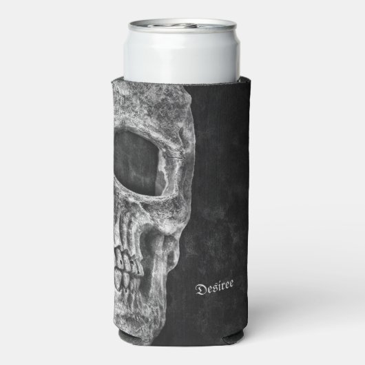 Gothic Half Skull Kopf Cool Schwarz-Weiß-Grunge Selters Dosenkühler (Seltzer Rückseite)