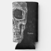 Gothic Half Skull Kopf Cool Schwarz-Weiß-Grunge Selters Dosenkühler (Rückseite)