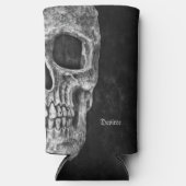 Gothic Half Skull Kopf Cool Schwarz-Weiß-Grunge Selters Dosenkühler (Vorderseite)