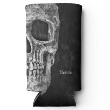 Gothic Half Skull Kopf Cool Schwarz-Weiß-Grunge