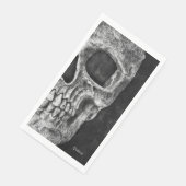 Gothic Half Skull Kopf Schwarz-Weiß Cool Grunge Serviette (Ecke)