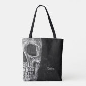 Gothic Half Skull Kopf Schwarz-Weiß Cool Grunge Tasche (Rückseite)
