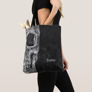 Gothic Half Skull Kopf Schwarz-Weiß Cool Grunge Tasche