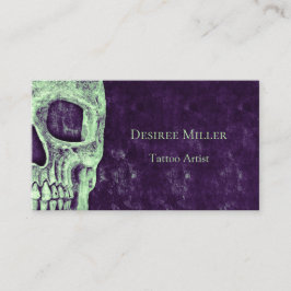 Gothic Half Skull Lila Green Tattoo Artist Visitenkarte