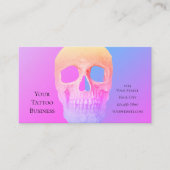 Gothic Half Skull Pink Blue Lila Tattoo Shop Bus Visitenkarte (Vorderseite)