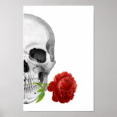 Gothic Half Skull Rose Horror Fantasy Skeleton Poster (Vorne)