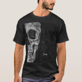 Gothic Half Skull Schwarz und Weiß Cool Grunge T-Shirt (Vorderseite)