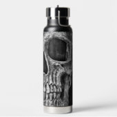 Gothic Half Skull Schwarz-Weiß Coole Textur Trinkflasche (Links)