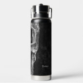 Gothic Half Skull Schwarz-Weiß Coole Textur Trinkflasche (Hinten)