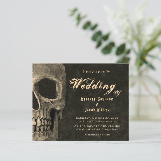 Gothic Half Skull Sepia Hallowing Budget (Stehend Vorderseite)
