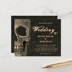 Gothic Half Skull Sepia Hochzeits Budget