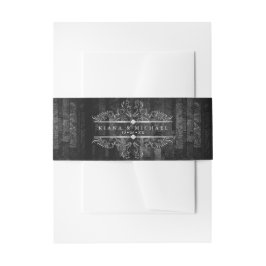 Gothic Hallowedding Scrollwork B&W ID866 Einladungsbanderole