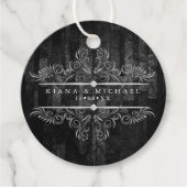 Gothic Hallowedding Scrollwork B&W ID866 Geschenkanhänger (Vorderseite)