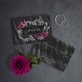 Gothic Hallowedding Skeletal Lace Burgundy ID866 Save The Date