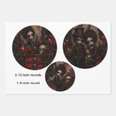 Gothic Halloween 12 & 8" Runde Decoupage Geschenkpapier Set (Vorderseite)