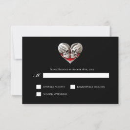 Gothic Halloween Alternative Hochzeit RSVP Karte
