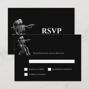 Gothic Halloween Alternative Hochzeit RSVP Karte