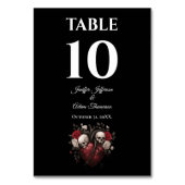 Gothic Halloween Alternative Hochzeit Tischnummer (Rückseite)