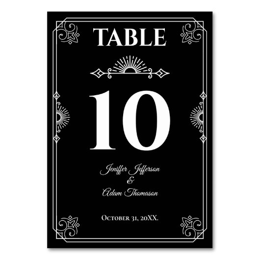 Gothic Halloween Alternative Hochzeit Tischnummer (Vorderseite)