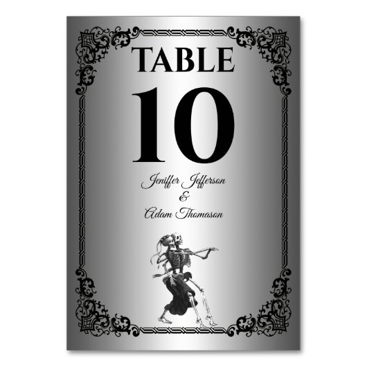 Gothic Halloween Alternative Hochzeit Tischnummer (Vorderseite)