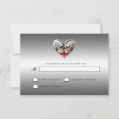 Gothic Halloween Alternative Wedding RSVP Card Karte (Vorderseite)