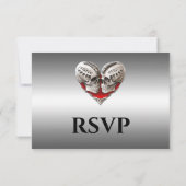 Gothic Halloween Alternative Wedding RSVP Card Karte (Rückseite)