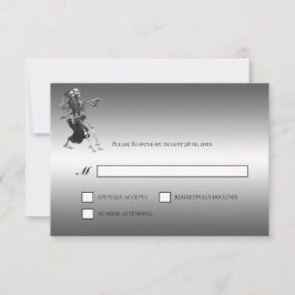 Gothic Halloween Alternative Wedding RSVP Card Karte