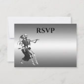 Gothic Halloween Alternative Wedding RSVP Card Karte (Rückseite)
