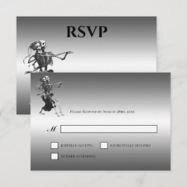 Gothic Halloween Alternative Wedding RSVP Card Karte