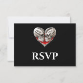 Gothic Halloween Alternative Wedding RSVP Card Karte (Rückseite)