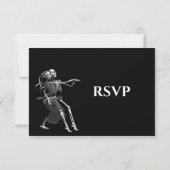 Gothic Halloween Alternative Wedding RSVP Card Karte (Rückseite)