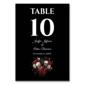 Gothic Halloween Alternative Wedding Tischnummer (Vorderseite)