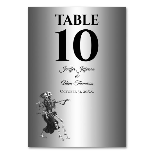Gothic Halloween Alternative Wedding Tischnummer (Vorderseite)